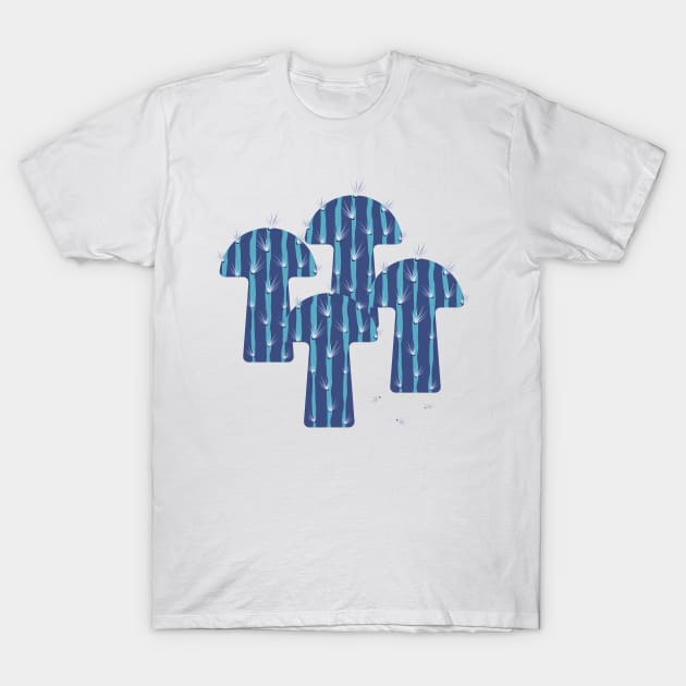 Blue mushroom cactus T-Shirt by Gerchek